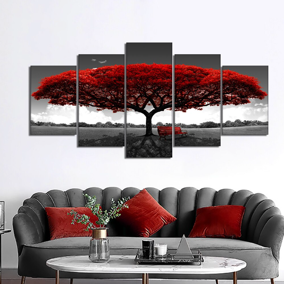 5Pcs Canvas Print Paintings Landscape Pictures Wall Art Modern Living