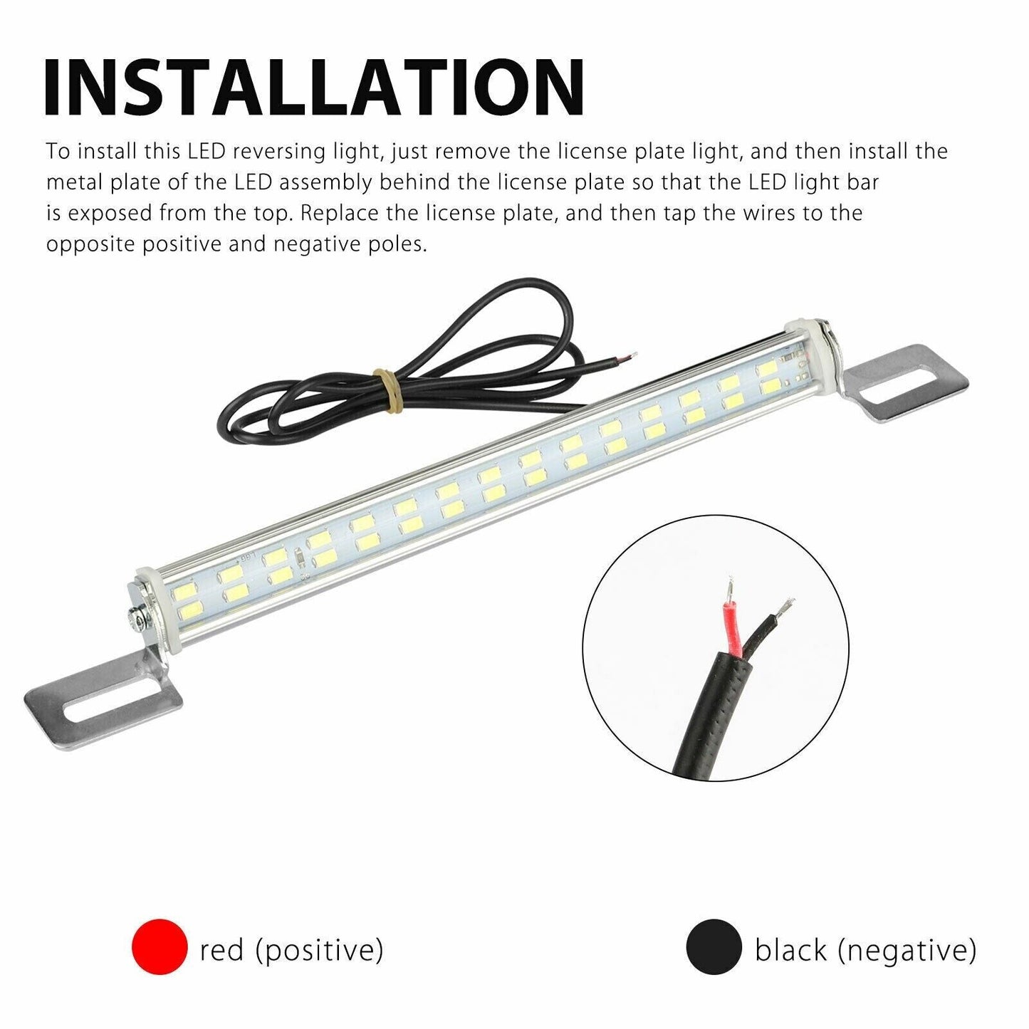 Universal License Plate LED Back Up Light for Car SUV Truck RV 6000K