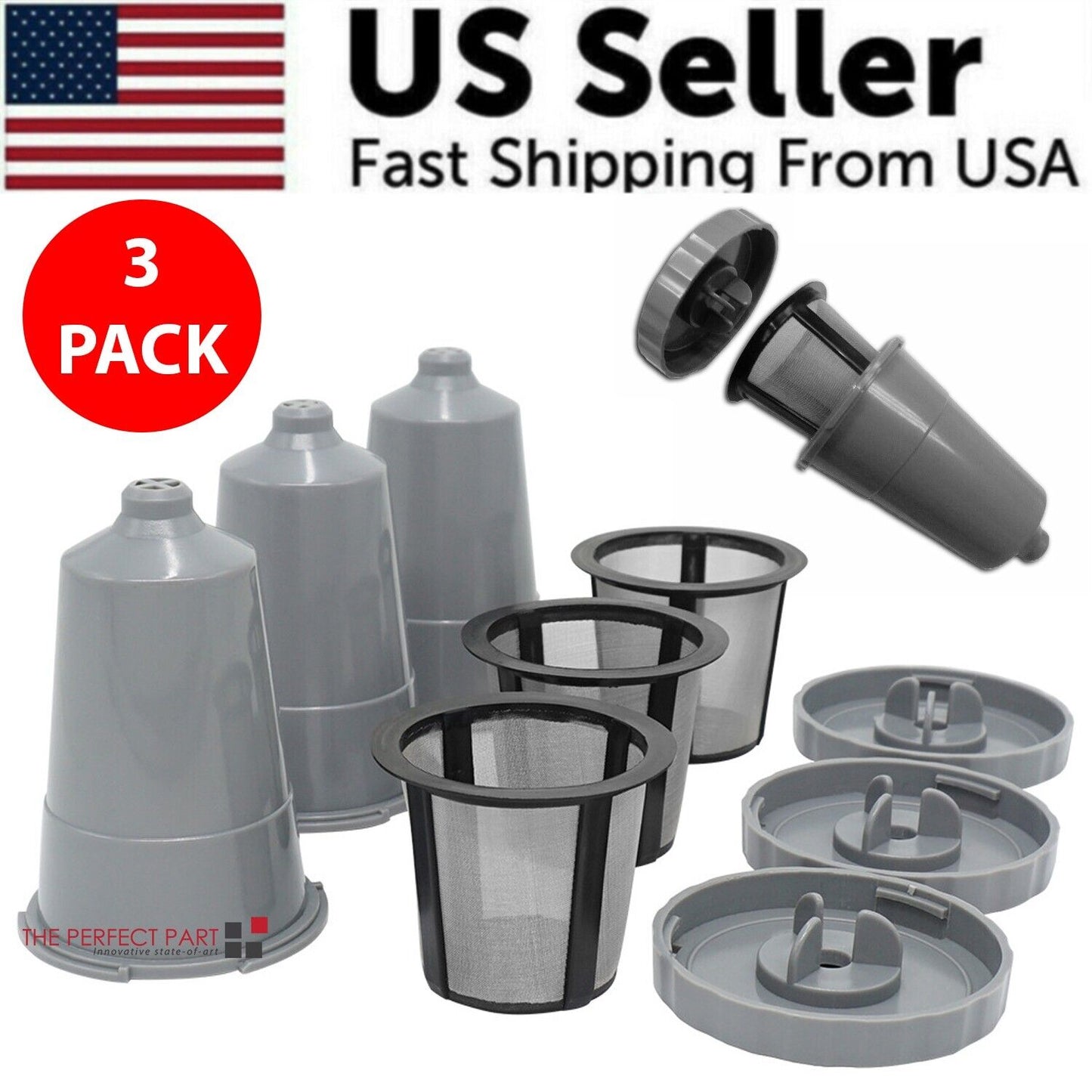 3 Pack My K-Cup Coffee Filter Reusable Replacement Refillable Holder