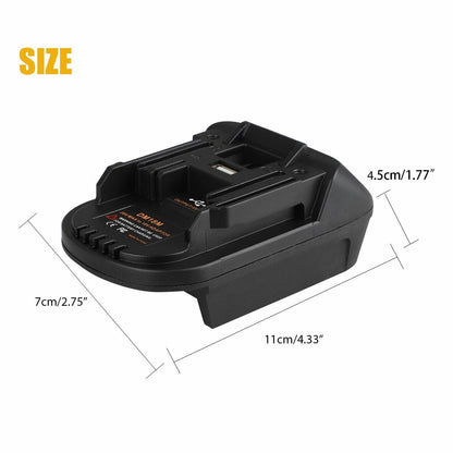 USB Battery Adapter Converter For 20V DEWALT Milwaukee M18 Convert To
