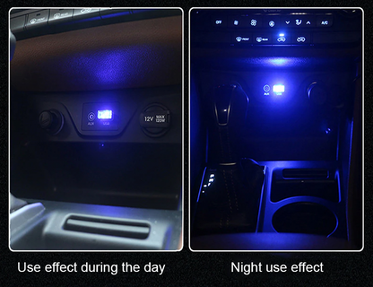 3x Mini Blue LED USB Car Interior Light Neon Atmosphere Ambient Lamp