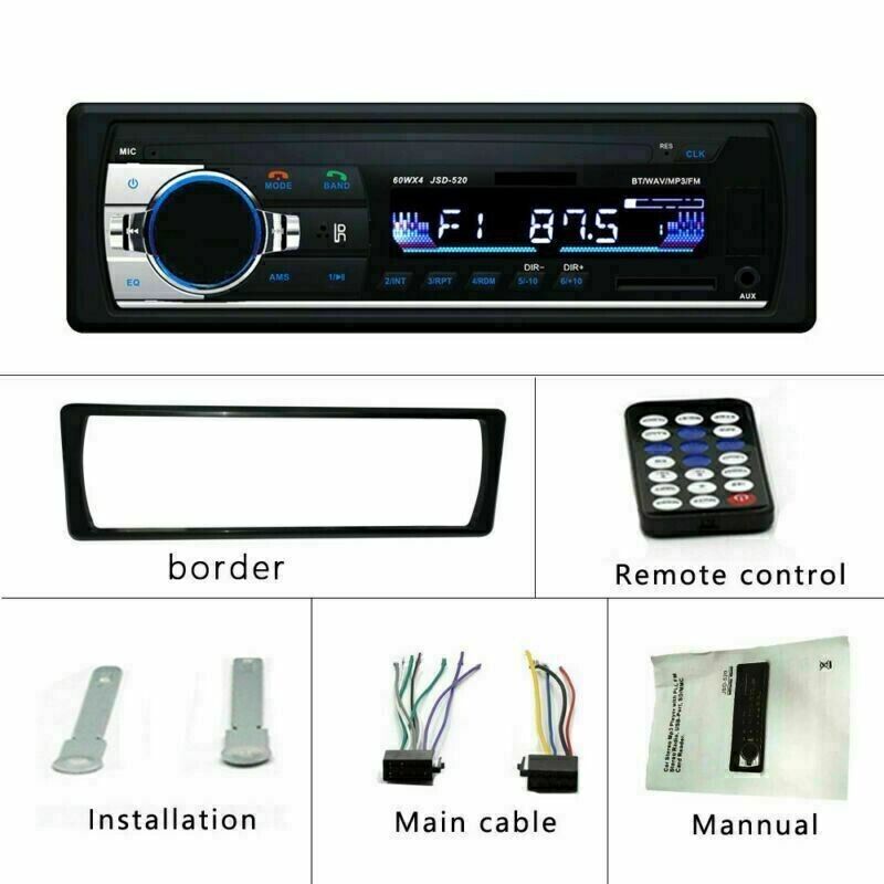 Bluetooth Car Stereo Audio In-Dash FM Aux Input Receiver SD USB MP3