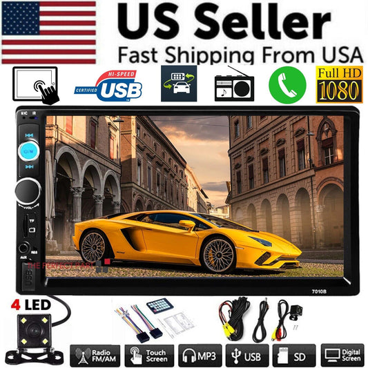 7" Double 2 DIN Car MP5 Player Bluetooth Touch Screen Stereo Radio