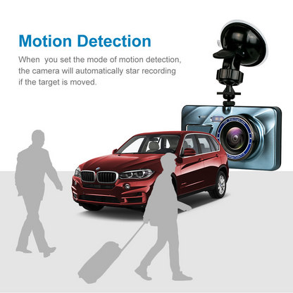 Touch Screen Dash Cam 4" 1080P Dual Lens Car DVR Recorder Front And