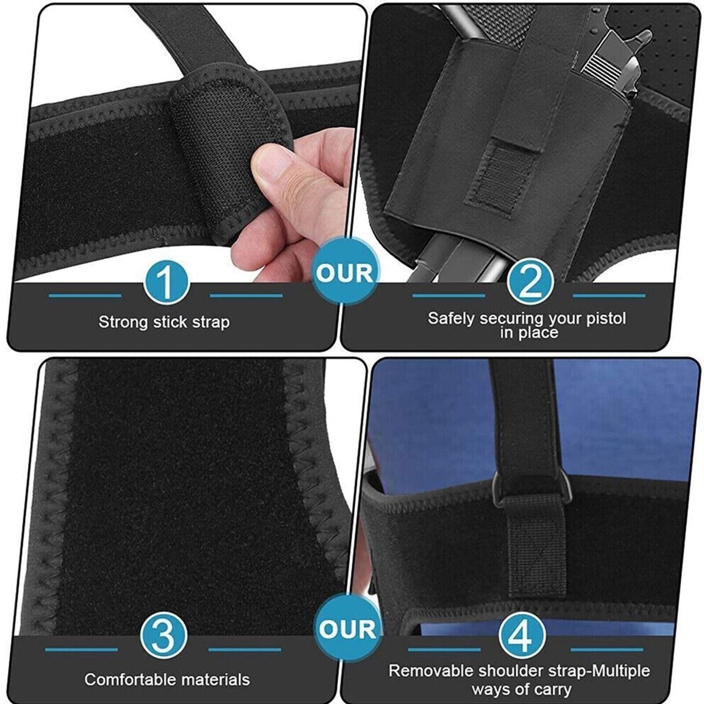 Tactical Concealed Carry Shoulder Waist Pistol Hand Gun Holder Holster