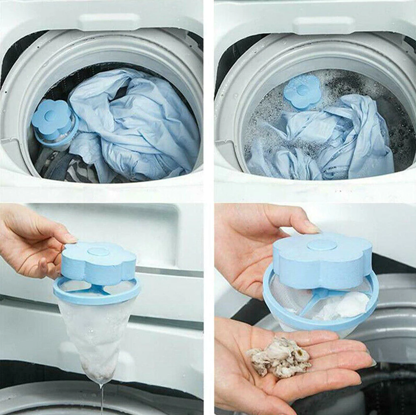 2 Pcs Floating Pet Fur Catcher Laundry Lint Pet Hair Remover For