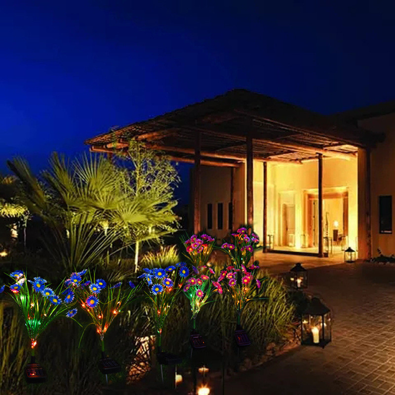 Solar Garden Lights LED Flower Stake Lamp Outdoor Yard Waterproof