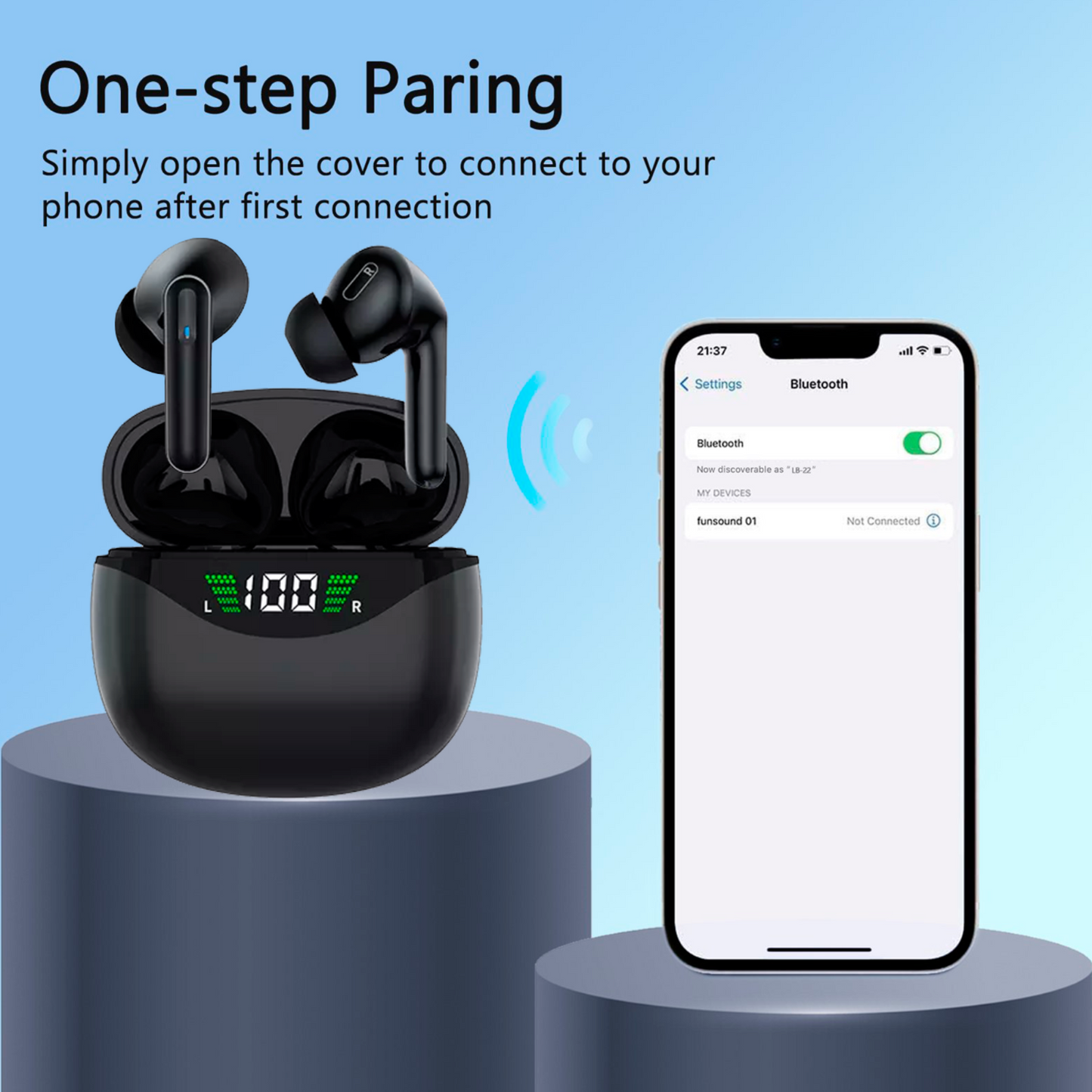 Bluetooth Earbuds Headset 5.3 Wireless Noise Cancelling TWS Trucker