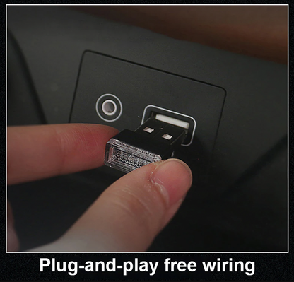 3x Mini Blue LED USB Car Interior Light Neon Atmosphere Ambient Lamp