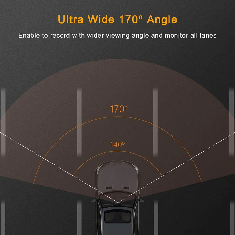 Touch Screen Dash Cam 4" 1080P Dual Lens Car DVR Recorder Front And
