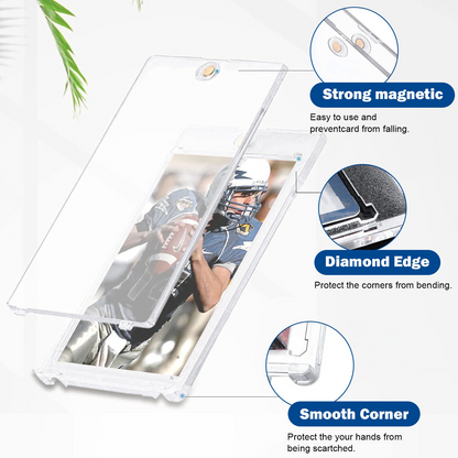 30 Pack Magnetic Trading Sports Card Holders 35pt One-Touch Hard UV
