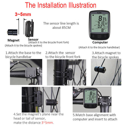 Bike Bicycle Speedometer Cycle Digital Odometer Computer Waterproof