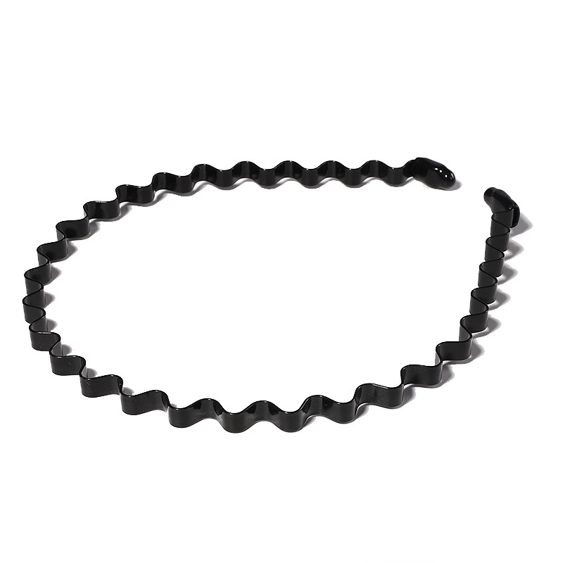 6Pcs Metal Hair Headband Wave Style Hoop Band Comb Sports Hairband Men