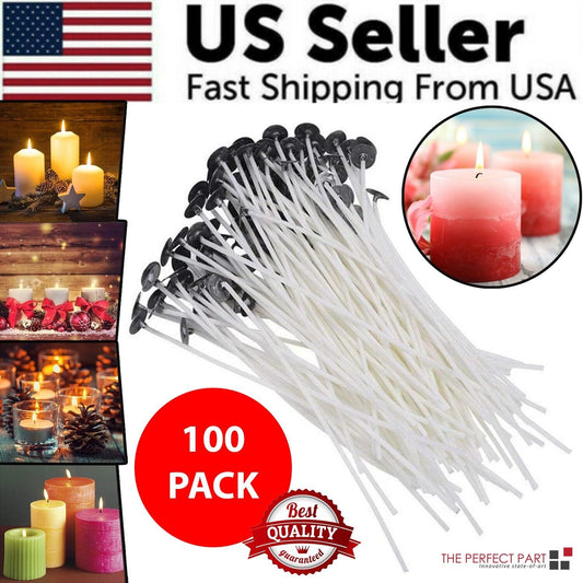 Candle Wicks 6 Inch Cotton Core Candle Making Supplies Pre Tabbed