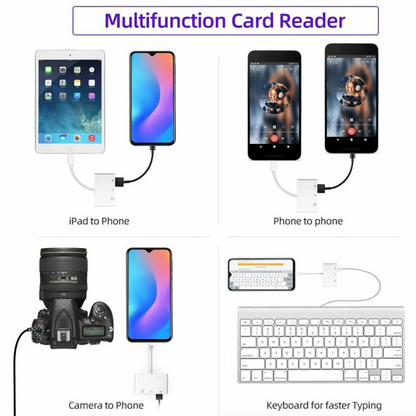 USB C 3 in 1 Hub Converter Type-C Adapter SD Card Reader For MacBook