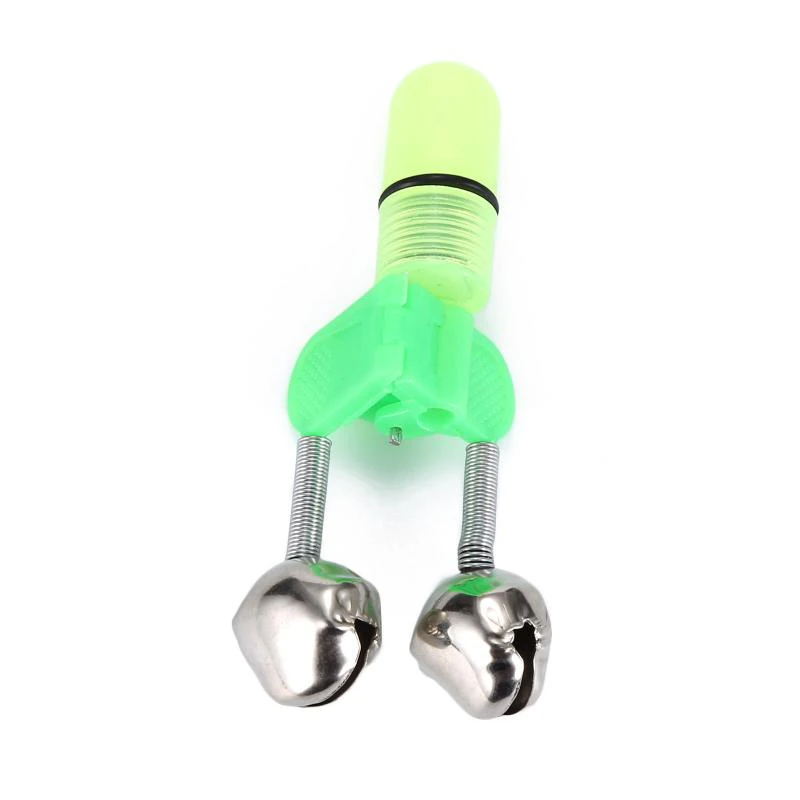 10/40 PC LED Night Fishing Bite Bait Alarm 2 Bells Light Rod Tip Clip