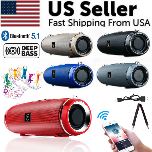 Bluetooth 5.1 Speaker Wireless Waterproof Outdoor Stereo LOUD Bass