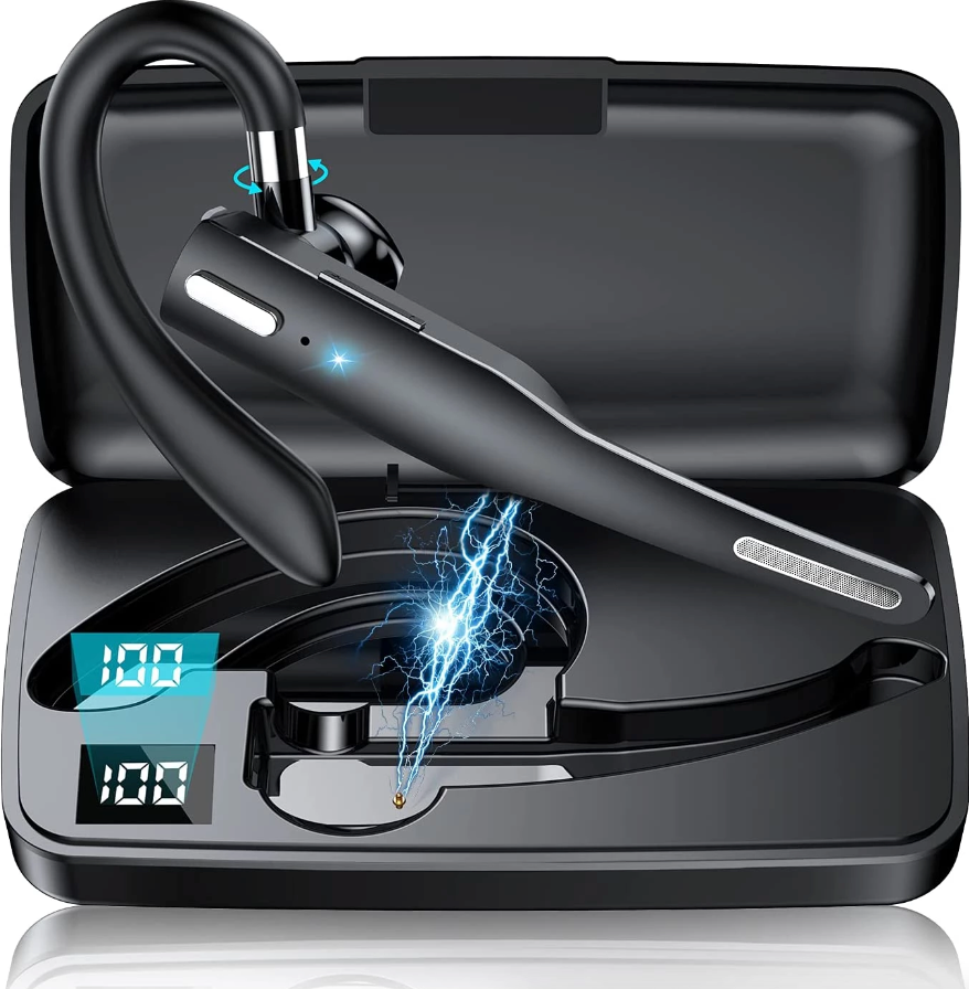 Trucker Wireless Headset Bluetooth 5.1 Earpiece Dual Mic Earbud Noise