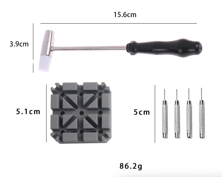 Watch Repair Band Link Remover Tool Kit - Hammer Punch Pins Watch