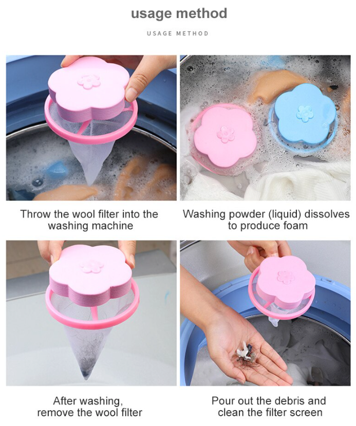 2 Pcs Floating Pet Fur Catcher Laundry Lint Pet Hair Remover For