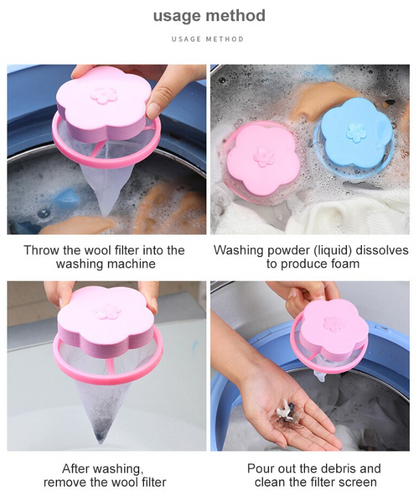 2 Pcs Floating Pet Fur Catcher Laundry Lint Pet Hair Remover For