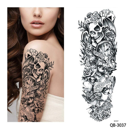 5Pcs Large Temporary Body Art Arm Tattoo Sticker Sleeve Man Women