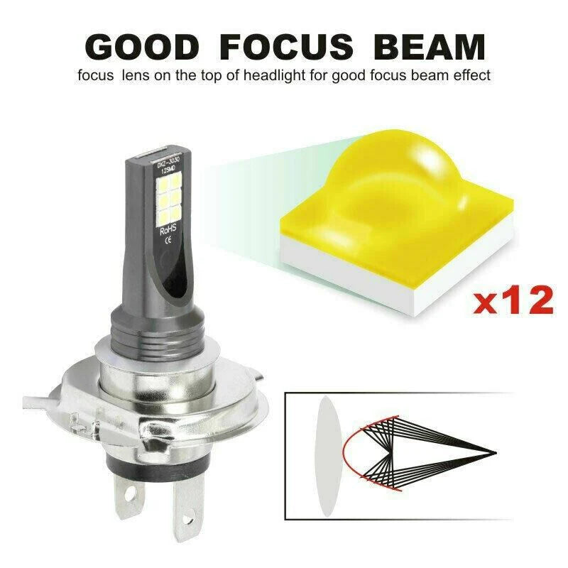 9005 9006 LED Headlights Kit Combo Bulbs 8000K High Low Beam Super White Bright