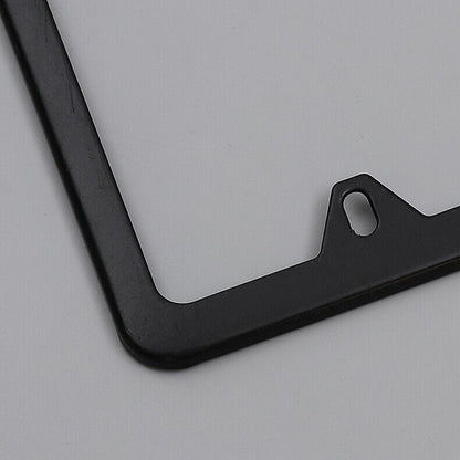 2X High Quality Stainless Steel Metal License Plate Frame Tag Cover Black New US