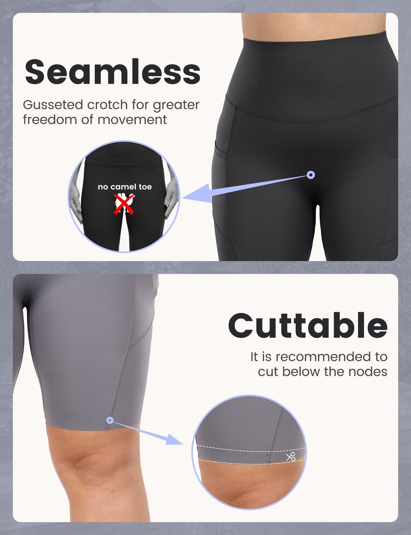 Workout Shorts For Women With Pockets, Tummy Control High Waist Biker Yoga Athletic Belly-Contracting Spandex Yoga Shorts