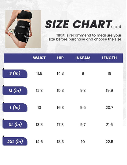 Workout Shorts For Women With Pockets, Tummy Control High Waist Biker Yoga Athletic Belly-Contracting Spandex Yoga Shorts