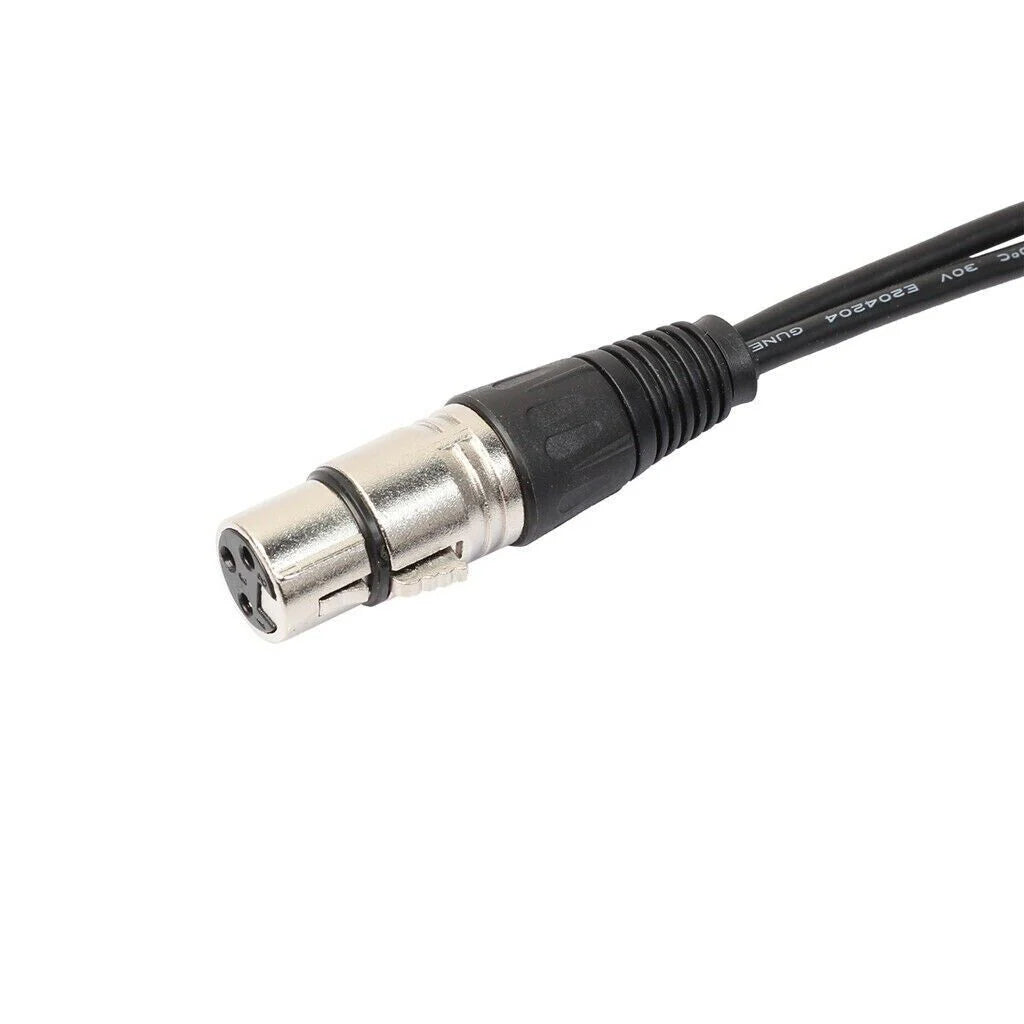 3Pin XLR Female Jack to Dual 2 Male Plug Y Splitter Cable Adapter Microphone USA