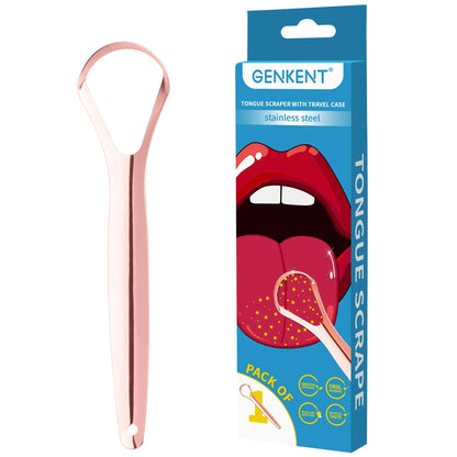 Tongue Scraper with Cases 100% Stainless Steel Tongue Cleaner for Bad
