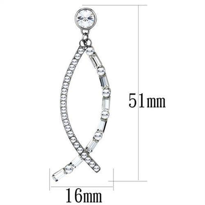TK1806 - High polished (no plating) Stainless Steel Earrings with Top
