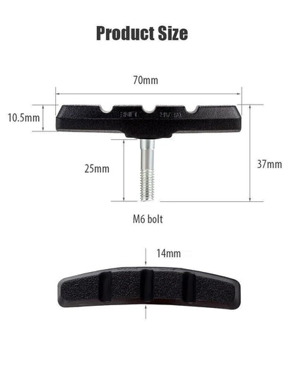 5 Pairs High Grade Cycling Bicycle Bike V Brake Pads 70Mm Shoes Pads Black