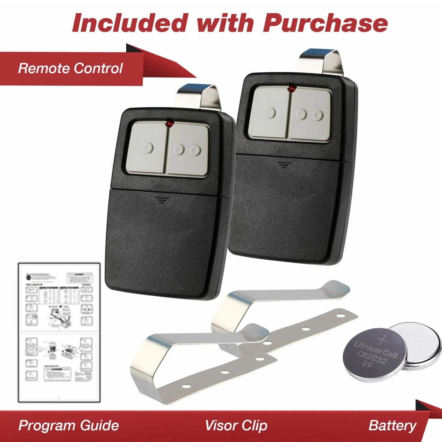 2 for Universal Clicker 375LM 375UT KLIK1U Garage Gate Door Opener Remote Dip