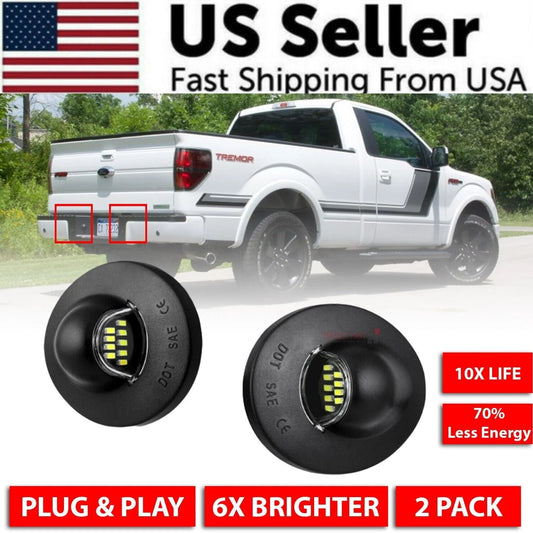 2X LED License Plate Light Rear Bumper Tag Assembly Lamp for Ford F150 F250 F350