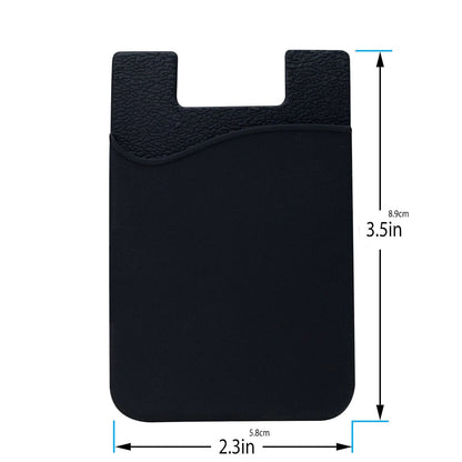 5X Silicone Credit Card Holder Cell Phone Wallet Pocket Sticker Adhesive Black